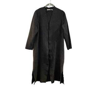Vintage 90s Y2K Preview International 100% Merino Wool Long Open Duster Cadigan